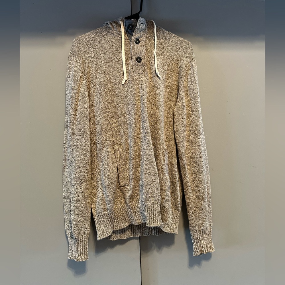 H&M - Gray Knit Hooded Sweater Relaxed Fit (Size M)